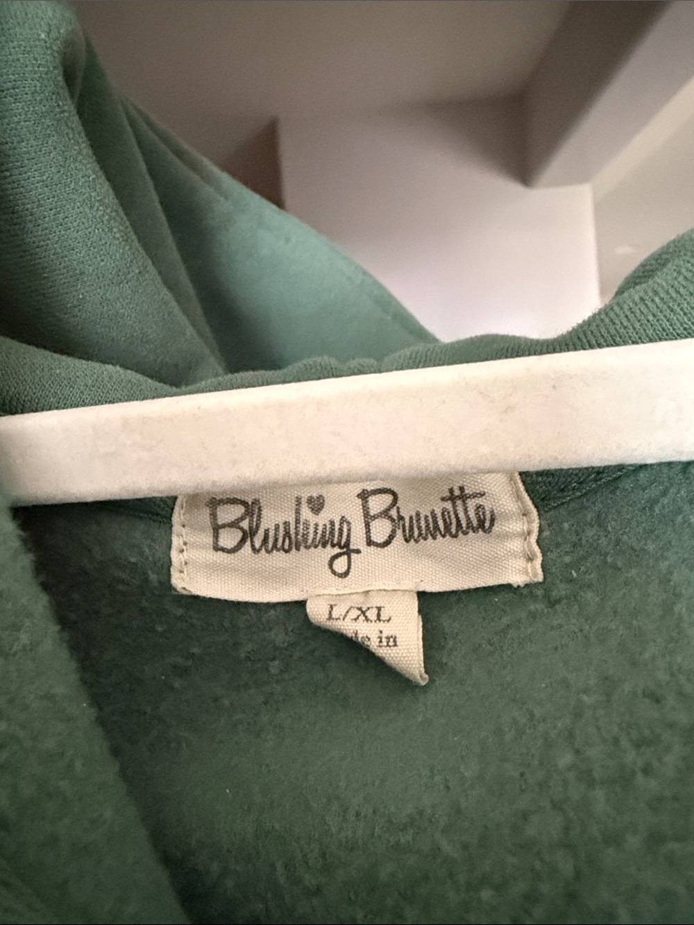 Cropped Mint Green Half-Zip Hoodie with Kangaroo Pocket - Picture 2 of 3